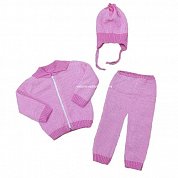 "МоёДитё" костюм из 3-х предметов с люрексом "Риана" розовый "Лотос"